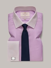 Hawes & Curtis Lilac Dogtooth 100% Cotton Shirt - Image 1 of 3