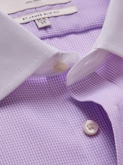 Hawes & Curtis Lilac Dogtooth 100% Cotton Shirt - Image 3 of 3