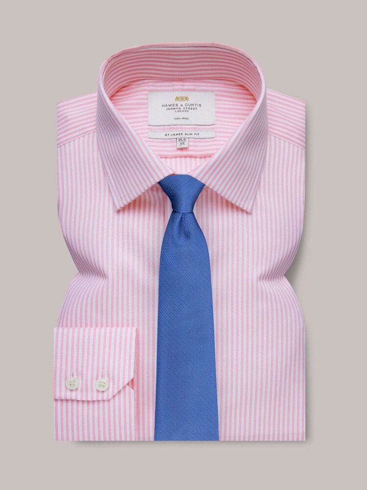 Hawes & Curtis Pink Bengal Stripe 100% Cotton Shirt - Image 1 of 3