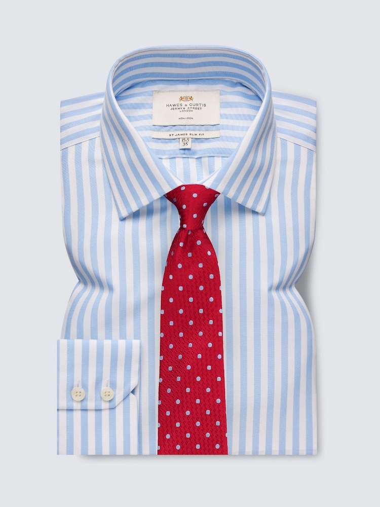 Hawes & Curtis Blue Bold Stripe 100% Cotton Shirt - Image 1 of 3