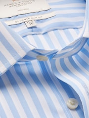 Hawes & Curtis Blue Bold Stripe 100% Cotton Shirt - Image 3 of 3