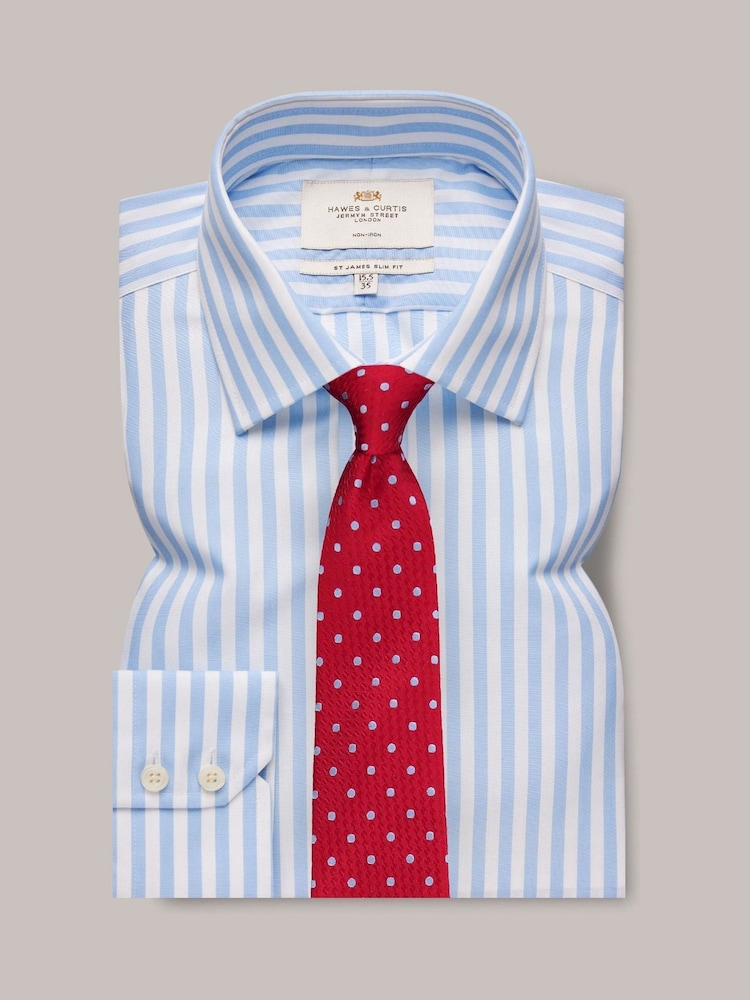 Hawes & Curtis Blue Bold Stripe 100% Cotton Shirt - Image 6 of 6 Hawes & Curtis Blue Bold Stripe 100% Cotton Shirt - Image 6 of 6