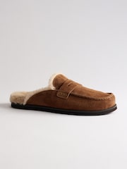 The Set Premium Comfort Suede Backless Footbed Clog Loafers Tan Brown - Image 2 of 4