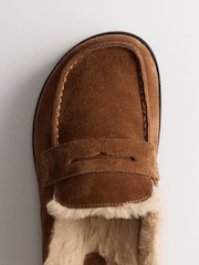 The Set Premium Comfort Suede Backless Footbed Clog Loafers Tan Brown - Image 3 of 4
