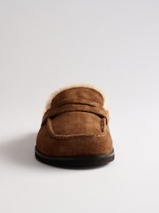 The Set Premium Comfort Suede Backless Footbed Clog Loafers Tan Brown - Image 4 of 4