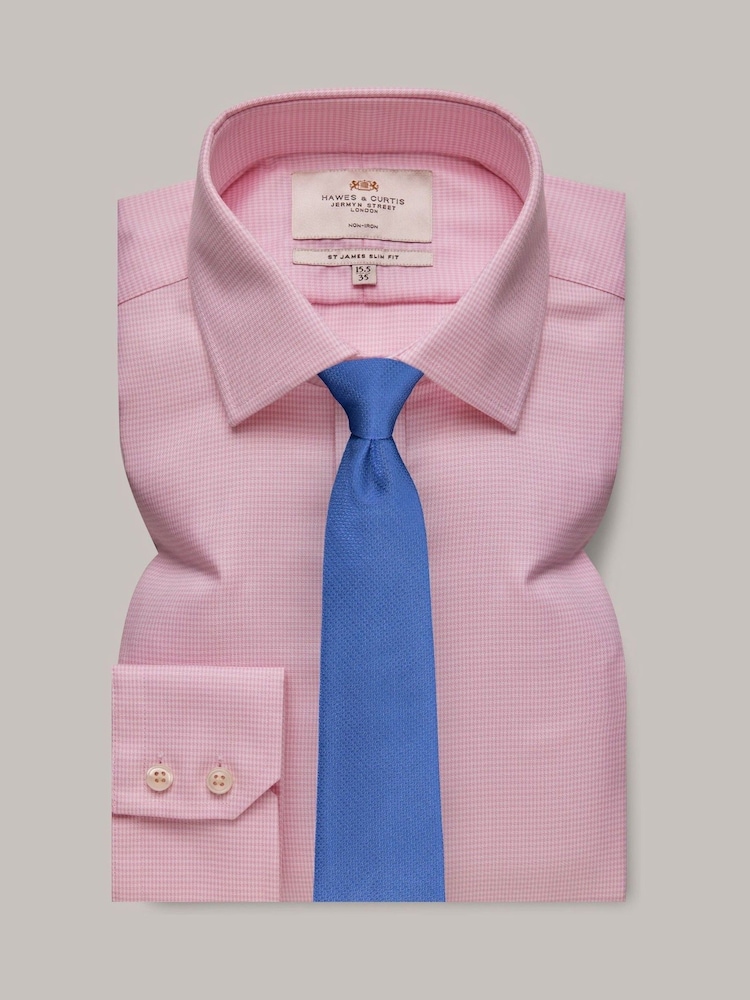 Hawes & Curtis Pink Dogstooth 100% Cotton Shirt - Image 2 of 3