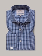 Hawes & Curtis Navy Gingham 100% Cotton Shirt - Image 2 of 3