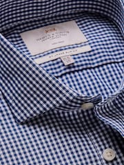 Hawes & Curtis Navy Gingham 100% Cotton Shirt - Image 3 of 3