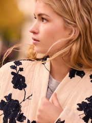 Ecru/Navy Quilted Embroided Jacket - Image 4 of 7