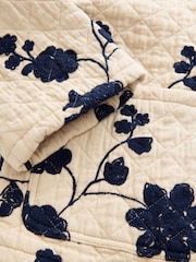 Ecru/Navy Quilted Embroided Jacket - Image 6 of 7
