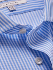 Hawes & Curtis Blue Bengal Stripe 100% Cotton Shirt - Image 3 of 3