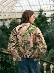 Pink Floral Kew Gardens Quilted Bomber Jacket - Image 2 of 8