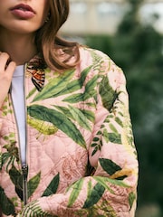 Pink Floral Kew Gardens Quilted Bomber Jacket - Image 4 of 8