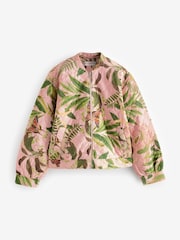 Pink Floral Kew Gardens Quilted Bomber Jacket - Image 6 of 8