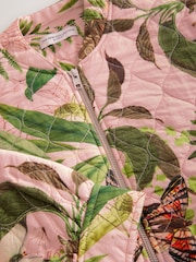 Pink Floral Kew Gardens Quilted Bomber Jacket - Image 7 of 8