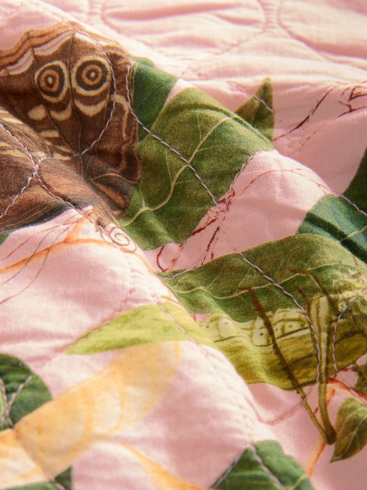 Pink Floral Kew Gardens Quilted Bomber Jacket - Image 8 of 8