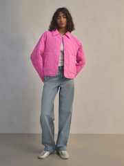 Pink Short Quilted Collared Jacket - Image 2 of 9