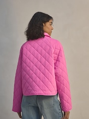 Pink Short Quilted Collared Jacket - Image 4 of 9