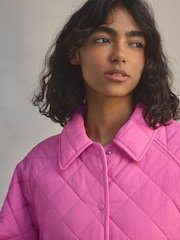 Pink Short Quilted Collared Jacket - Image 5 of 9