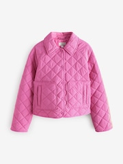 Pink Short Quilted Collared Jacket - Image 7 of 9