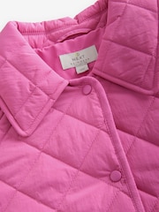 Pink Short Quilted Collared Jacket - Image 8 of 9