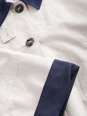 Stone Contrast Collar Cropped Trench Coat - Image 5 of 6