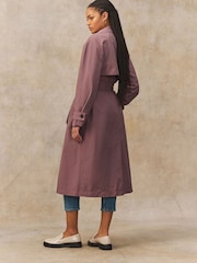 Pink Shower Resistant Trench Coat - Image 3 of 9