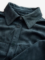 Bleumarin albastru - Jachetă boho cu franjuri din imitație de piele întoarsă - Imaginea 6 din 8