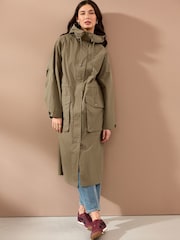 Khaki Green Shower Resistant Parka - Image 1 of 8