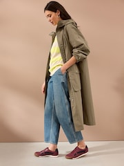 Khaki Green Shower Resistant Parka - Image 4 of 8