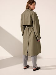 Khaki Green Shower Resistant Trench Coat - Image 2 of 8