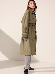 Khaki Green Shower Resistant Trench Coat - Image 3 of 8