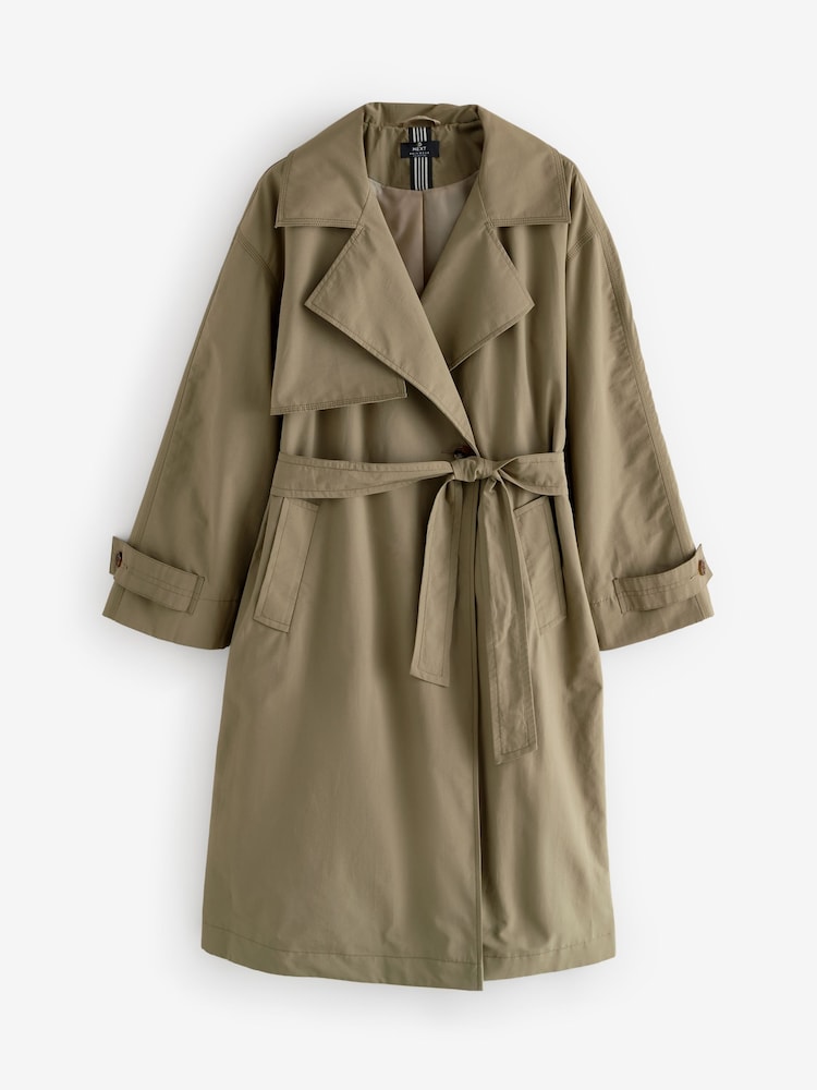 Khaki Green Shower Resistant Trench Coat - Image 5 of 8