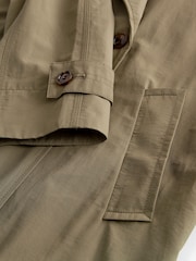 Khaki Green Shower Resistant Trench Coat - Image 8 of 8