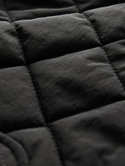 Black Short Quilted Collared Jacket - Image 8 of 8