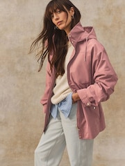 Rose Pink Shower Resistant Parka Jacket - Image 1 of 7