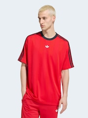 adidas Originals Red Adicolor Jacquard Jersey T-Shirt - Image 1 of 6