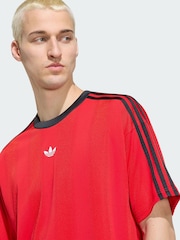 adidas Originals Red Adicolor Jacquard Jersey T-Shirt - Image 4 of 6
