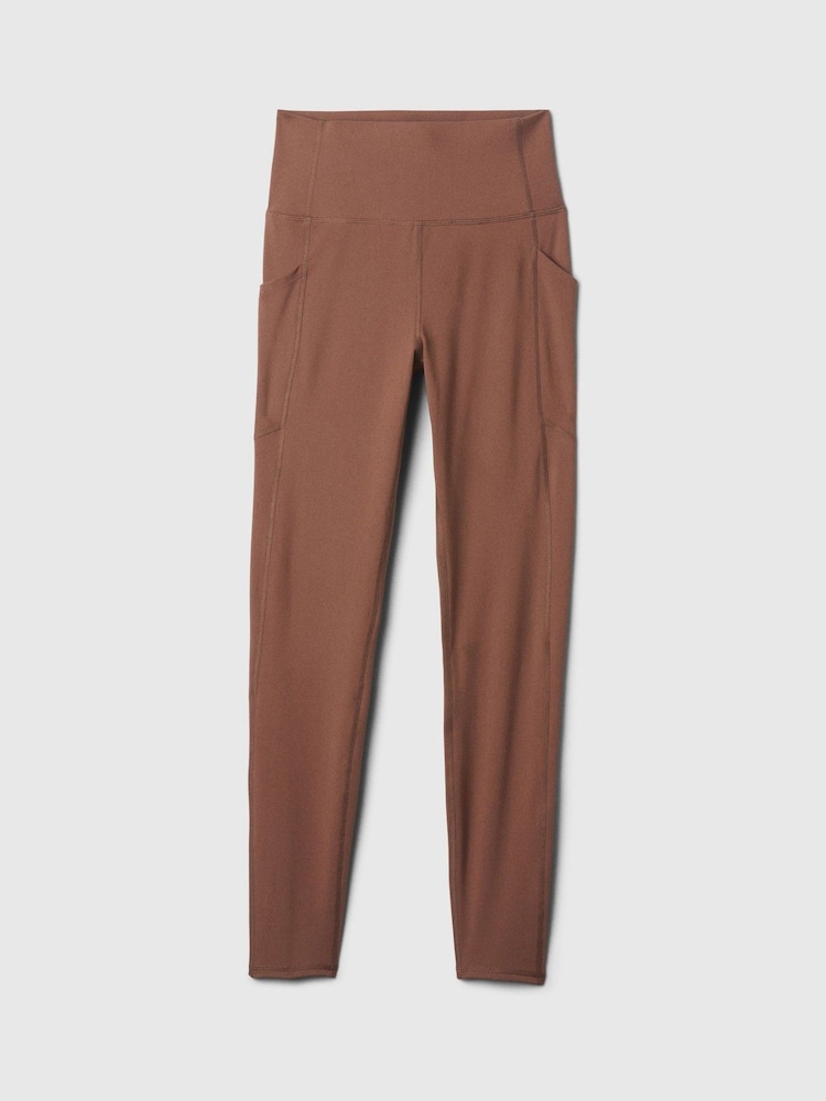 Gap Brown Full Length High Waisted Studio Leggings - Image 4 of 4 Gap Brown Full Length High Waisted Studio Leggings - Image 4 of 4