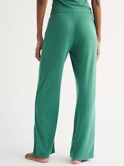 Abercrombie & Fitch Green Pointelle Check Wide Leg Trousers - Image 4 of 6