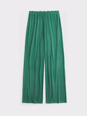 Abercrombie & Fitch Green Pointelle Check Wide Leg Trousers - Image 6 of 6