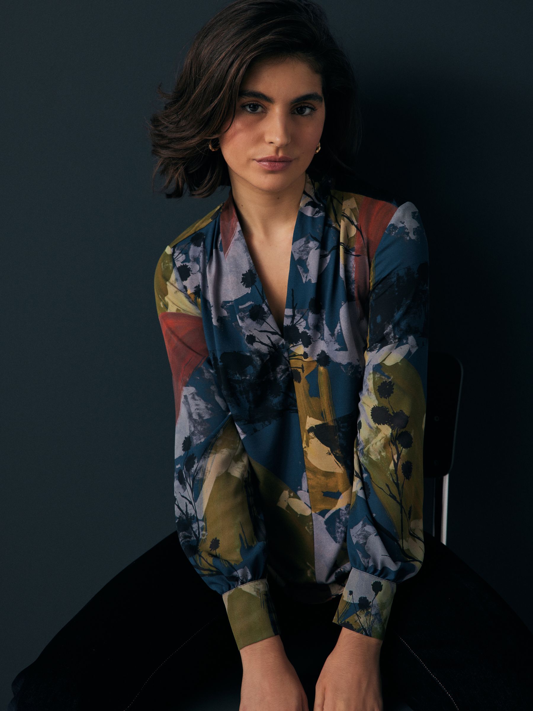 トップス Mocmoc blouse/Navy jnhearts Womens Tops 3/4 Sleeve Shirts V Neck Blouse Casual Tunic T