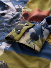 Navy Floral Print Long Sleeve V-Neck Blouse - Image 8 of 8