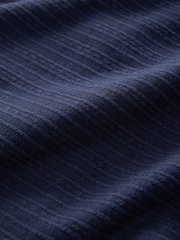 Indigo Blue Textured Jersey Stripe Wide Leg Trousers - Image 6 of 7