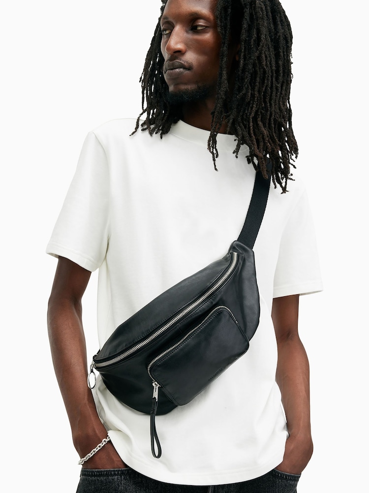 AllSaints Black Spitalfields Bumbag - Image 1 of 7