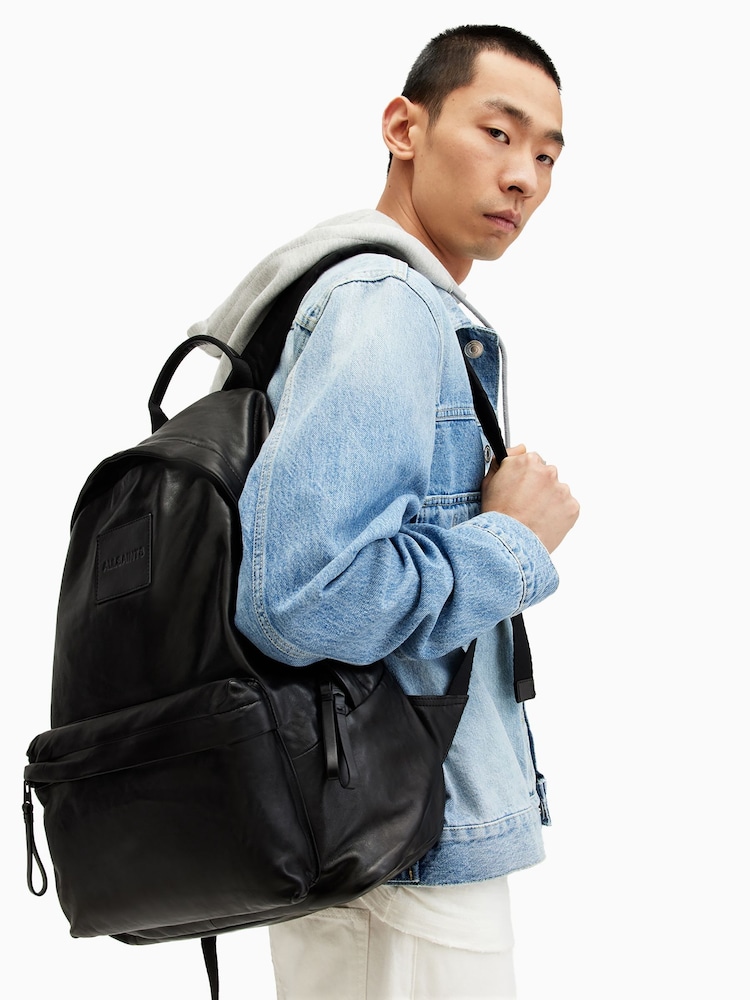 AllSaints Black Carabiner Backpack - Image 1 of 7
