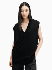 AllSaints Black Bern Tank - Image 1 of 6