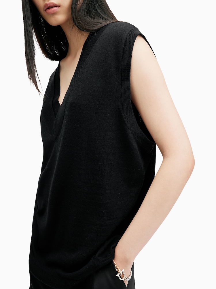 AllSaints Black Bern Tank - Image 2 of 6