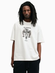 AllSaints White Geist Short Sleeve Crew T-Shirt - Image 1 of 8