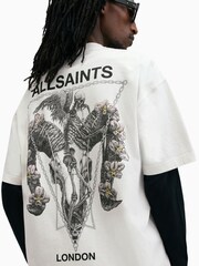 AllSaints White Geist Short Sleeve Crew T-Shirt - Image 2 of 8